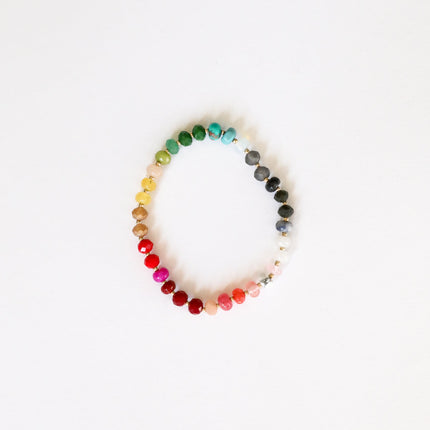 Natural Gemstone Bracelet + 14k Gold Filled Toggle : Paradise