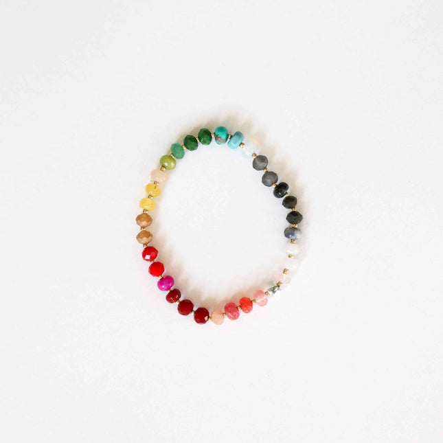 Natural Gemstone Bracelet + 14k Gold Filled Toggle : Paradise