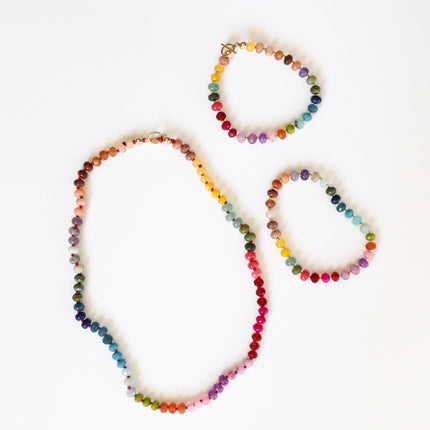 Natural Gemstone Bracelet + 14k Gold Filled Toggle : Gold Rush