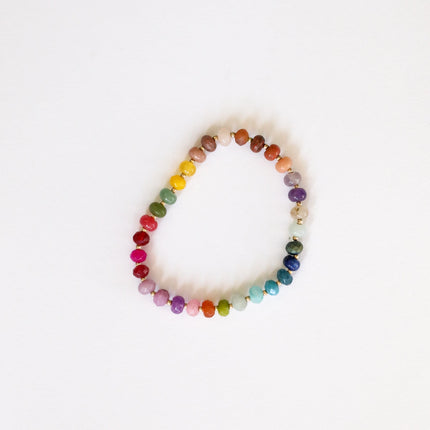 Natural Gemstone Bracelet + 14k Gold Filled Toggle : Gold Rush
