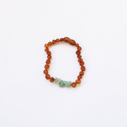 Raw Cognac Baltic Amber + Raw Aventurine || Anklet or Bracelet