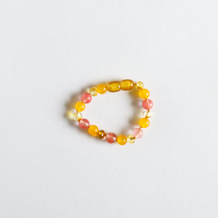 Polished Honey Baltic Amber + Honeysuckle Gemstones || Anklet or Bracelet
