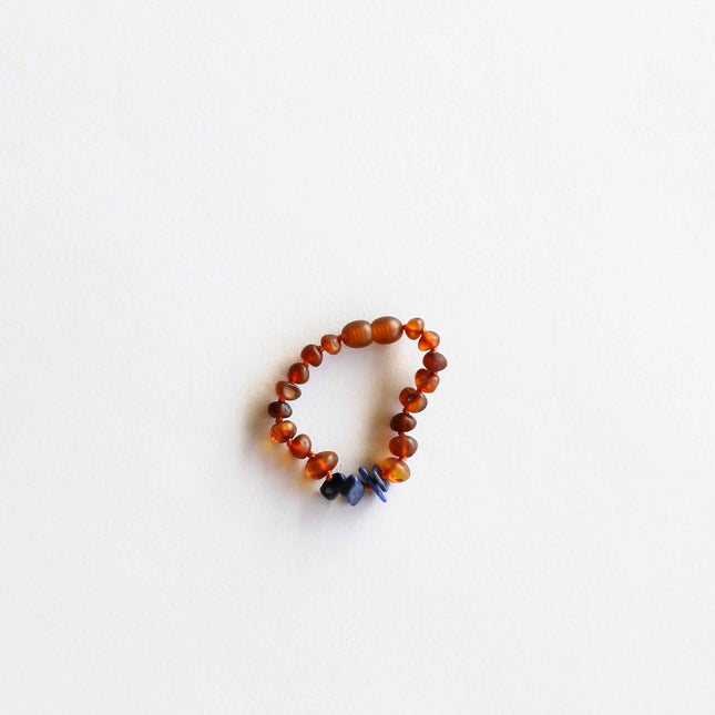 Raw Cognac Baltic Amber + Raw Lapis || Anklet or Bracelet