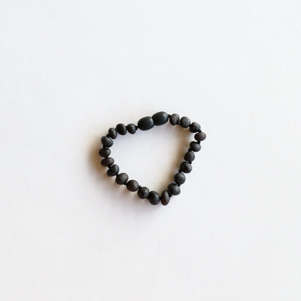 Raw Black Baltic Sea Amber || Anklet or Bracelet