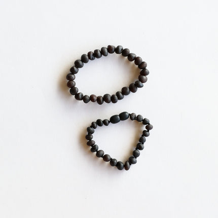 Raw Black Baltic Sea Amber || Anklet or Bracelet