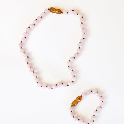 Pure Gemstone + Rose Quartz || Anklet or Bracelet