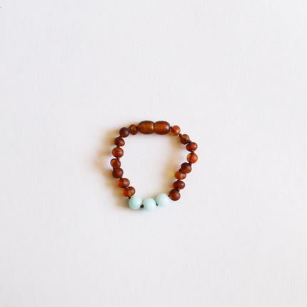 Raw Cognac Baltic Amber + Amazonite || Anklet or Bracelet