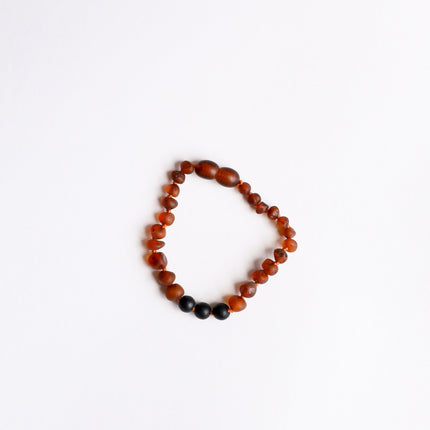 Raw Cognac Baltic Amber + Shungite || Anklet or Bracelet