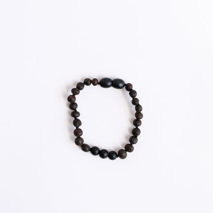 Raw Black Baltic Amber + Shungite || Anklet or Bracelet