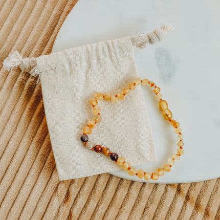 Raw Honey Baltic Amber + Mookaite Jasper || Anklet or Bracelet
