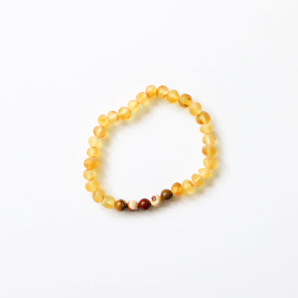 Raw Honey Baltic Amber + Mookaite Jasper || Anklet or Bracelet