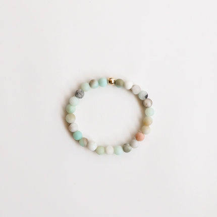 Raw Amazonite + 14k Gold Filled || Beaded Bracelet