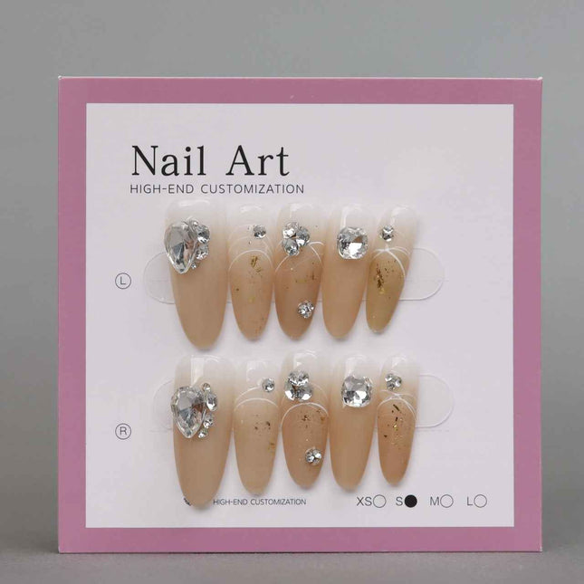 Minimal Rhinestone Stiletto Nails
