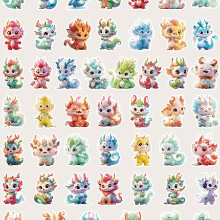 Fantasy Dragon Sticker Pack – 60 Waterproof Mythical Designs