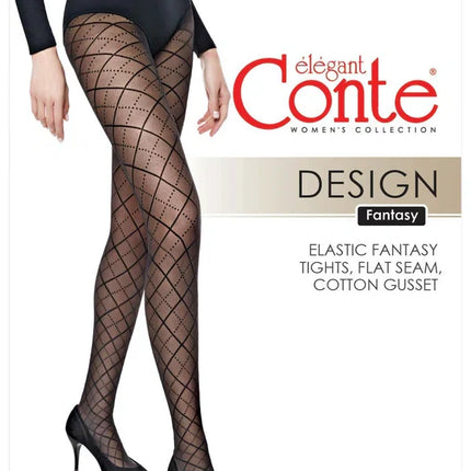 Conte Design 30 Den - Fantasy Women's Tights with Rhombus pattern (22S-46SP)