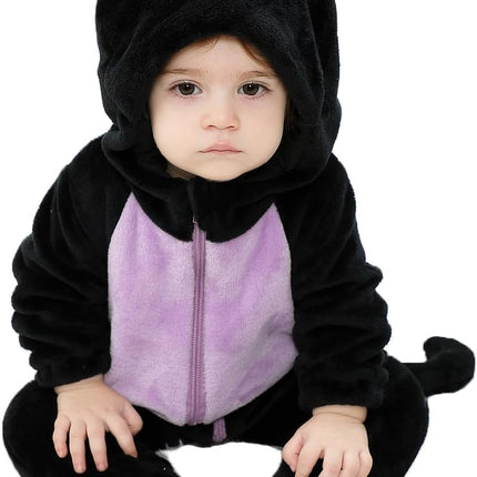 Black Cat Costume for Toddler Baby Girl Boy Halloween Costumes Fuzzy Warm Fall Winter Clothes Halloween Cats Outfit