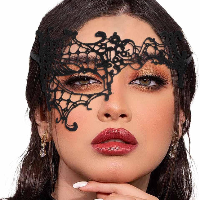 Masquerade Lace Mask Women Black Lace Masks Costume Party Proms Face Mask Halloween Eye Mask - Dashing Nova