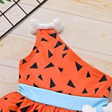 Toddler Kids Caveman Halloween Costume Baby Girls Boys Historical tone ge Caveman Cavegirl Dress Pebbles - Dashing Nova