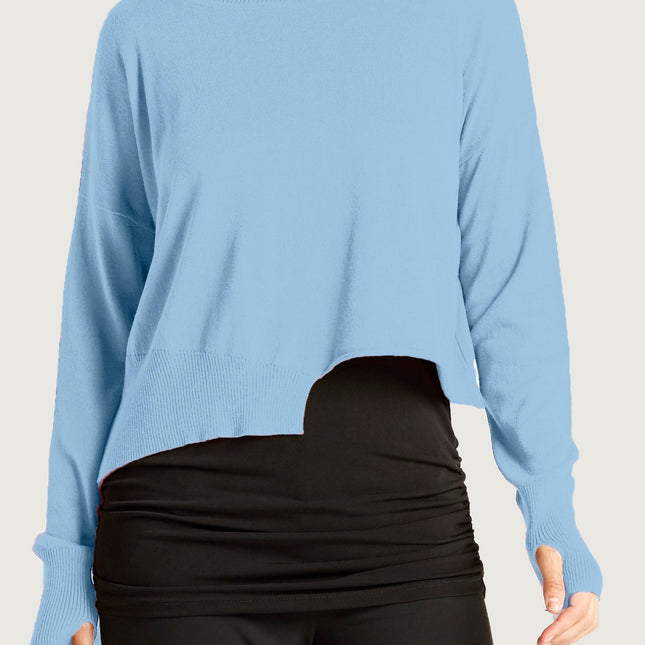 Pima Cotton Mini Knit Crewneck Sweater - Cameo