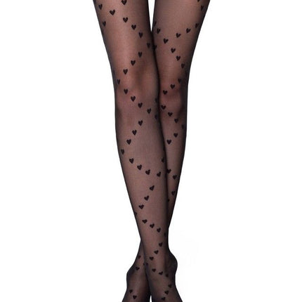 Conte Dolce Vita 20 Den - Fantasy Women's Tights with "hearts" pattern (21S-99SP)