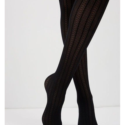 Conte Lacy Line 30 Den - Fantasy Women's Tights with openwork pattern and vertical stripes (22S-134SP)