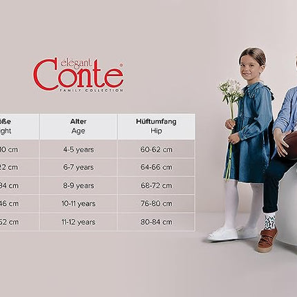 Conte Judy 50 Den - Fantasy Thick Ribbed Tights For Girls - 4yr. 6yr. 8yr. 10yr. 12yr. (22С-142СП)