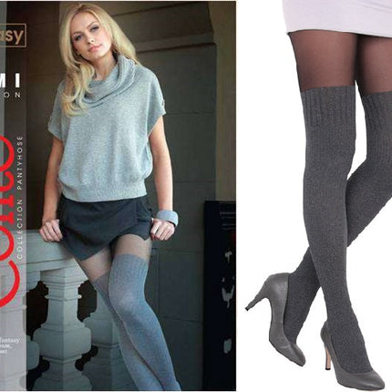 Conte Demi 50 Den - Fantasy Opaque Women's Tights with Imitation Mélange Golfs (13S-71SP)