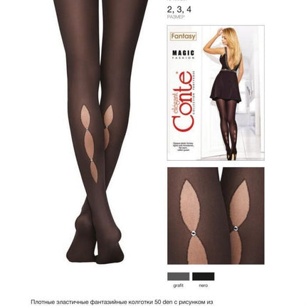 Conte Magic 50 Den - Fantasy Women's Tights with rhinestones and "droplet" pattern (16С-132СП)