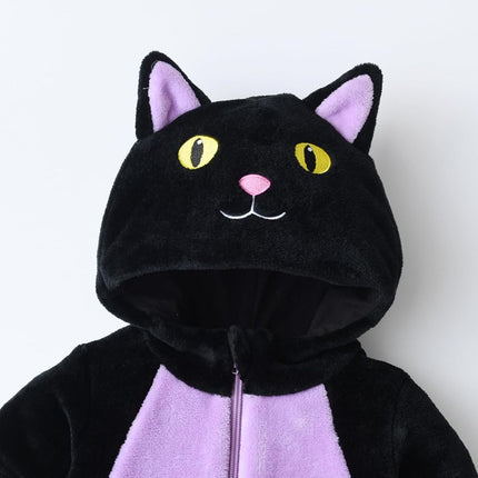 Black Cat Costume for Toddler Baby Girl Boy Halloween Costumes Fuzzy Warm Fall Winter Clothes Halloween Cats Outfit