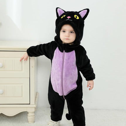 Black Cat Costume for Toddler Baby Girl Boy Halloween Costumes Fuzzy Warm Fall Winter Clothes Halloween Cats Outfit