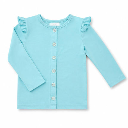 Aqua Ruffle Cardigan