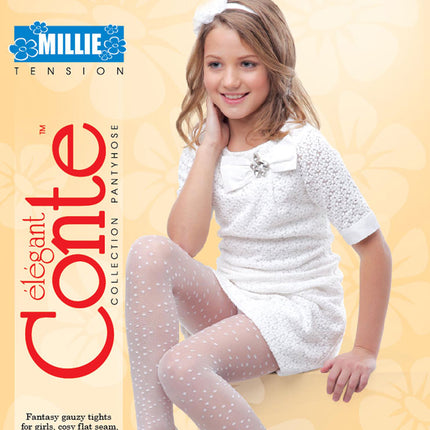 Conte Millie 20 Den - Fantasy Thin Tights for Girls with Polka Dots - 4yr. 6yr. 8yr. (14С-6СП)