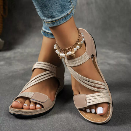 Open Toe Wedge Ankle Strap Sandals