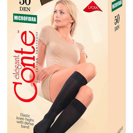 Conte Microfibra 50 Den - Opaque Knee-Highs For Women - 1 Pair (Pack) (8С-9СП)