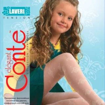 Conte Laveri 20 Den - Fantasy Thin Tights for Girls with Flowers - 4yr. (8С-101СП)