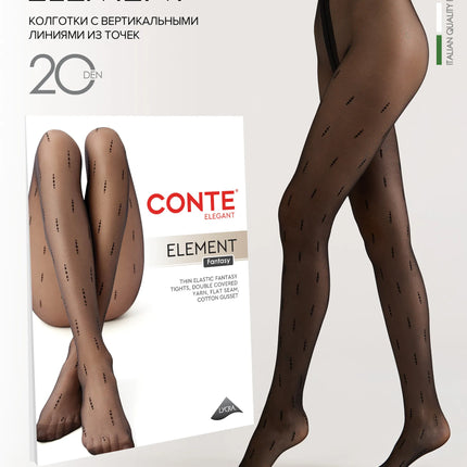 Conte Element 20 Den - Fantasy Women's Tights with Vertical Dotted Line Pattern (24S-84SP)