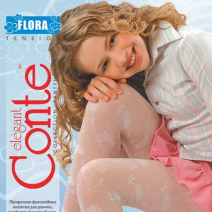 Conte Flora 20 Den - Fantasy Thin Tights For Girls With Flowers - 4yr. 6yr. (5С-12СП)