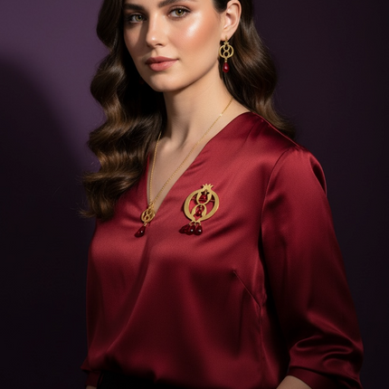 Pomegranate Gold Earrings
