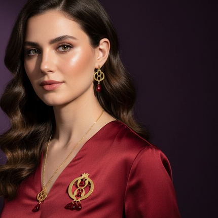 Pomegranate Gold Earrings