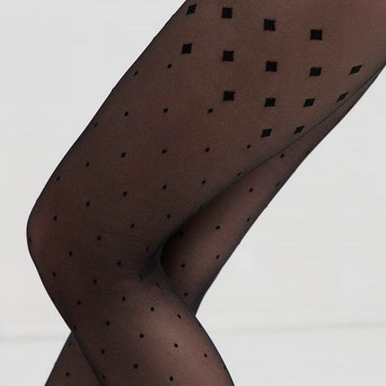 Conte Evening 20 Den - Fantasy Women's Tights with pattern "dots and triangles", imitating stockings (21S-93SP)