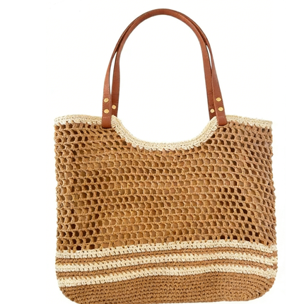 Vacation Shoulder Tote – Bohemian Hollow-Out Woven Bag, Large Beach Purse, Versatile Casual Carryall