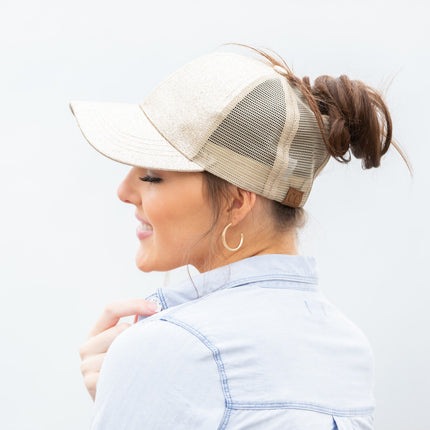 C.C Glitter Messy Bun Hats