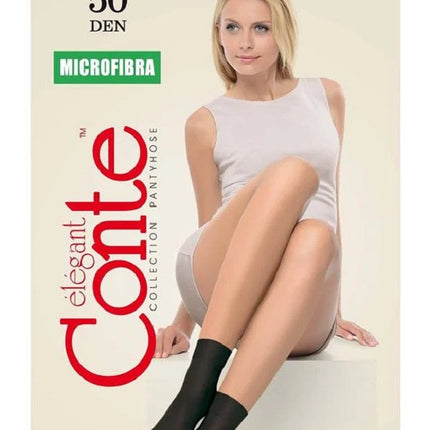 Conte Microfibra 50 Den - 1 pair Classic Elegant Elastic Women's Socks - One Size #8S-10SP