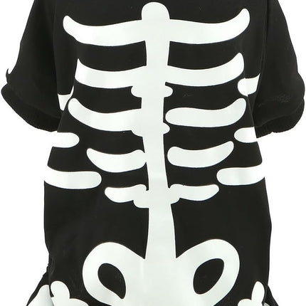 Halloween Dog Costumes For Small Dog Glow In The Dark Skeleton Pet Jumpsuit Skull Puppy Pajamas Breathable Stretchy Halloween Holiday Cosplay Party Apparel