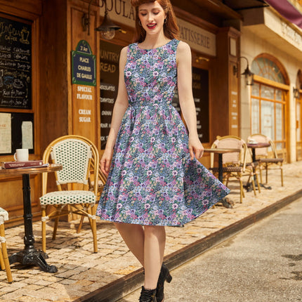 Painted Floral Vintage Dress
