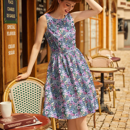 Painted Floral Vintage Dress