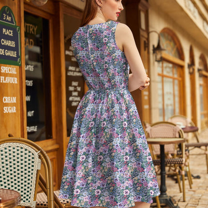 Painted Floral Vintage Dress