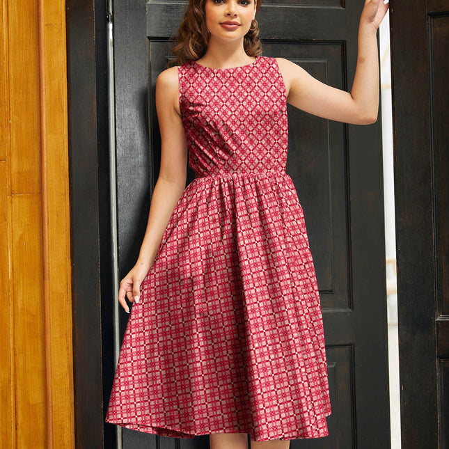 Red Diamond Midi Dress