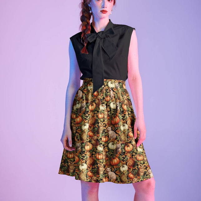 Cats & Pumpkins A-line Skirt