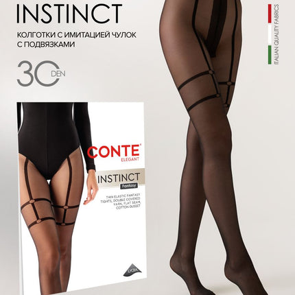 Conte Instinct 30 Den - Fantasy Women's Tights “imitation stockings with garters” (24S-79SP)